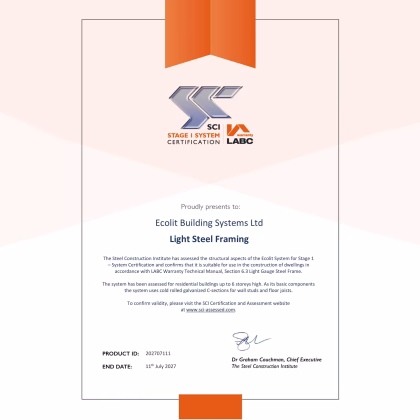 The Ecolit construction system has been certified in Ireland and England.